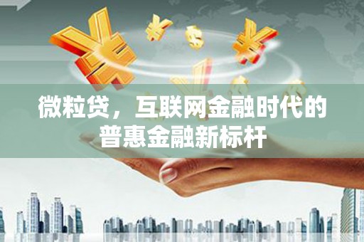 户县微粒贷，互联网金融时代的普惠金融新标杆