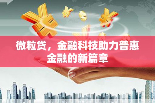 户县微粒贷，金融科技助力普惠金融的新篇章