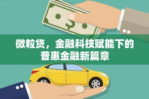 户县微粒贷，金融科技赋能下的普惠金融新篇章