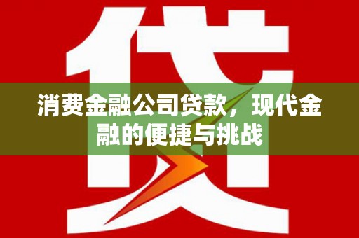 户县消费金融公司贷款，现代金融的便捷与挑战