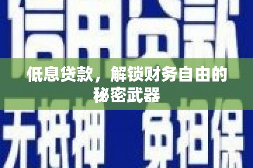 户县低息贷款，解锁财务自由的秘密武器