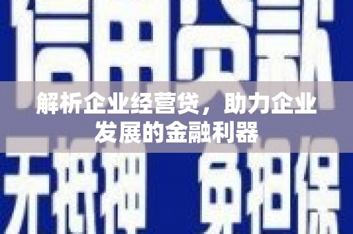 户县解析企业经营贷，助力企业发展的金融利器