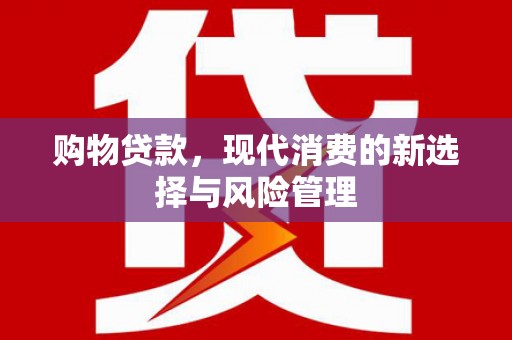 户县购物贷款，现代消费的新选择与风险管理