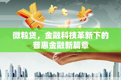 户县微粒贷，金融科技革新下的普惠金融新篇章