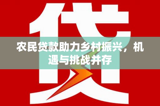 户县农民贷款助力乡村振兴，机遇与挑战并存