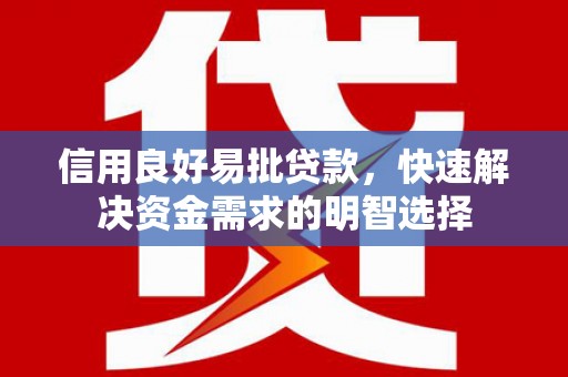 户县信用良好易批贷款，快速解决资金需求的明智选择