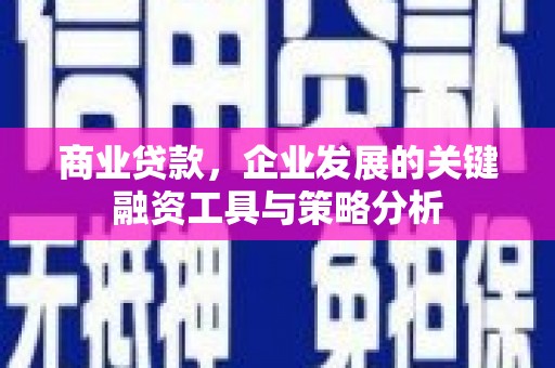 户县商业贷款，企业发展的关键融资工具与策略分析