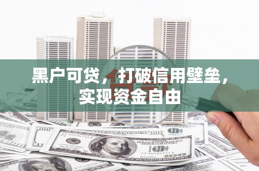 户县黑户可贷，打破信用壁垒，实现资金自由