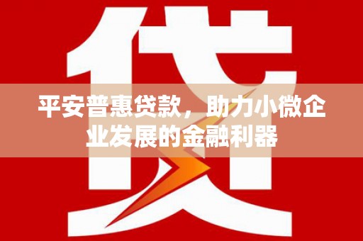 户县平安普惠贷款，助力小微企业发展的金融利器