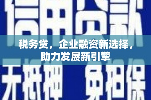 户县税务贷，企业融资新选择，助力发展新引擎