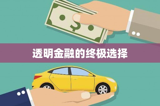 户县透明金融的终极选择