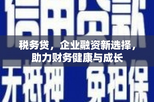 户县税务贷，企业融资新选择，助力财务健康与成长